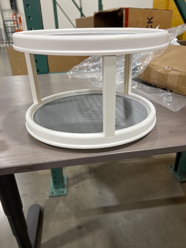 Photo 3 of 2 Tier Turntable, White/Gray
