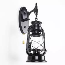 Photo 1 of Black Lantern Wall Lamp. Vintage Lamp Lantern Style Mount Wall Lamp
