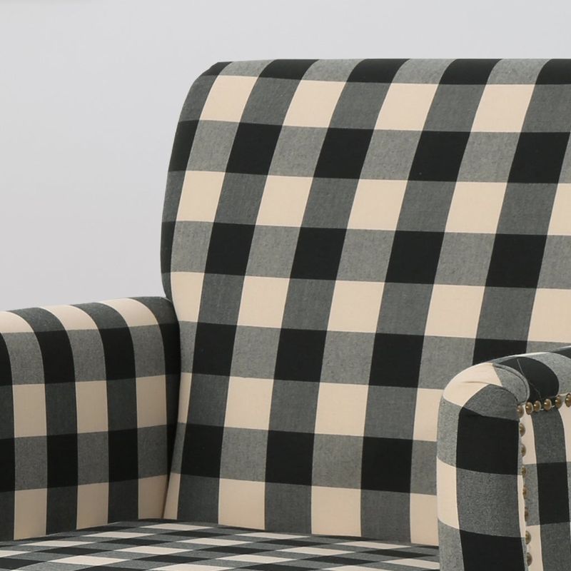 Photo 1 of Eve Tufted Fabric Club Chair, Black Checkerboard
