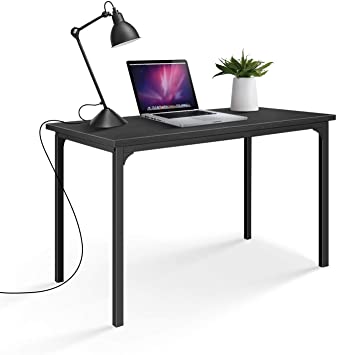 Photo 1 of Simplux 47 Inch Home Office Computer Desk for Working, Studying, Writing or Gaming Modern Design, Simple Style, Black
