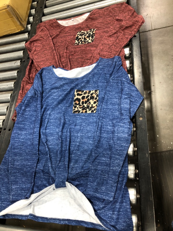 Photo 1 of 2 Women's Long Sleeve Shirts, Burgundy/Blue, Medium 