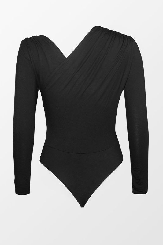 Photo 1 of CUPSHE Women's Black Long Sleeve Bodysuit, XL