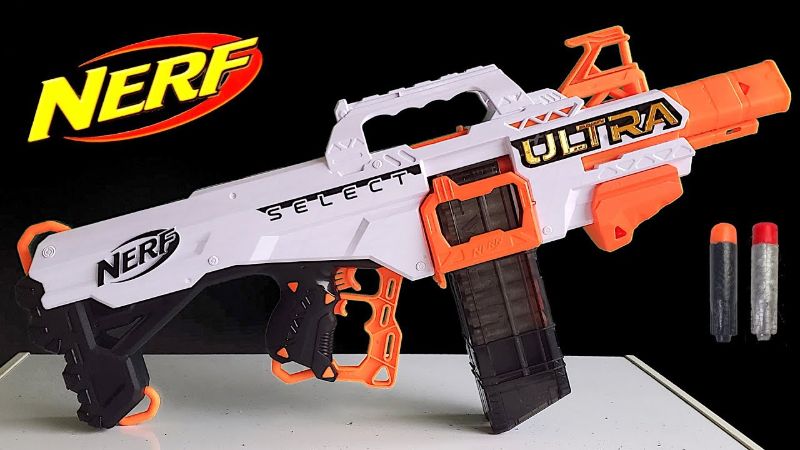 Photo 1 of NERF Ultra Select Fully Motorized Blaster, Fire for Distance or Accuracy, Includes Clips. Outdoor Games and Toys, Automatic Electric Full Auto Toy Foam Blasters
