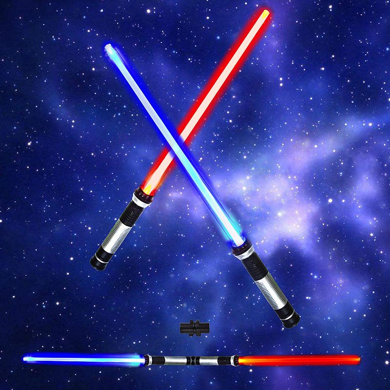 Photo 1 of JOYIN Light Up Saber(6 Colors), Light Swords Set, LED Dual Laser Swords, Realistic Handle for Kids, FX Sound (Motion Sensitive) for Galaxy War Fighters Warriors, New Years Eve Party Supplies
