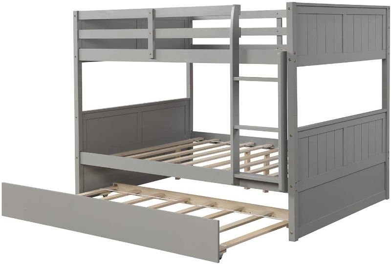 Photo 1 of GSX Bunk Bed Frame Wood Mattress Foundation No Box Spring Needed Wood Slat Support Quiet Noise-Free with Twin Size Trundle,Gray (box 2 of 2) (INCOMPLETE SET)
