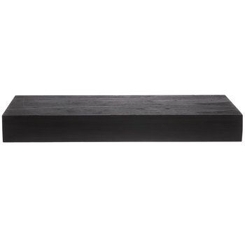 Photo 1 of (2 pack) Black Floating Wood Wall Shelf - 24"
