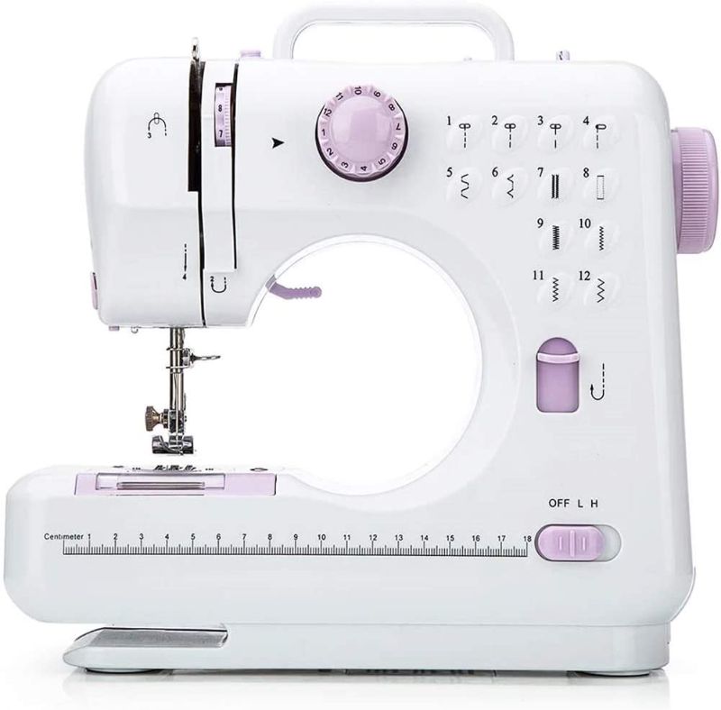 Photo 1 of Beginner Mini Electric Sewing Machine Portable Crafting Mending Machine with Foot Pedal Household Lightweight Mini Sewing Machine Easy to Use for Adults and Kids