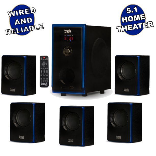 Photo 1 of Acoustic Audio AA5102 Bluetooth Powered 5.1 Speaker System Home Theater Surround Sound
