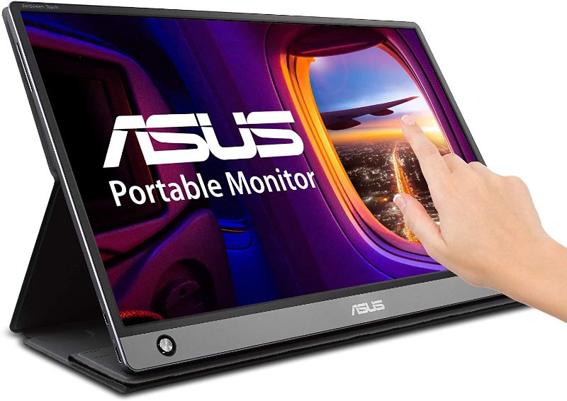 Photo 1 of ASUS ZenScreen MB16AMT 15.6" Full HD Portable Monitor Touch Screen IPS Non-glare Built-in Battery and Speakers Eye Care USB Type-C Micro HDMI w/ Foldable Smart Case
