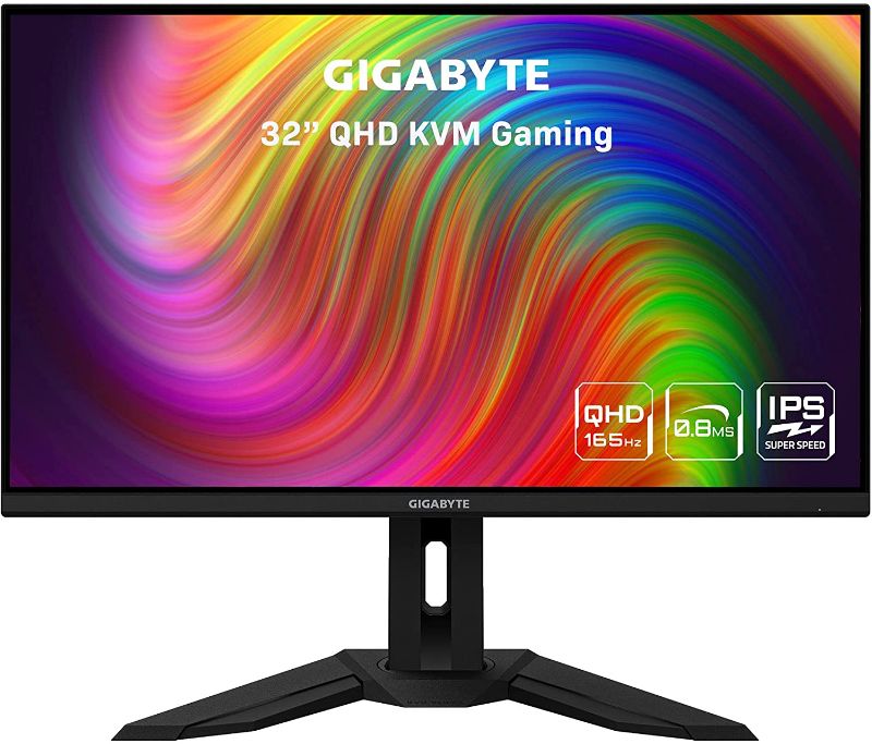 Photo 1 of GIGABYTE M32Q 32" 165Hz Gaming Monitor, 2560 x 1440 SS IPS Display, 0.8ms (MPRT) Response Time, 9?4% DCI-P3, VESA Display HDR400, FreeSync Premium, 1x Display Port 1.2, 2X HDMI 2.0
