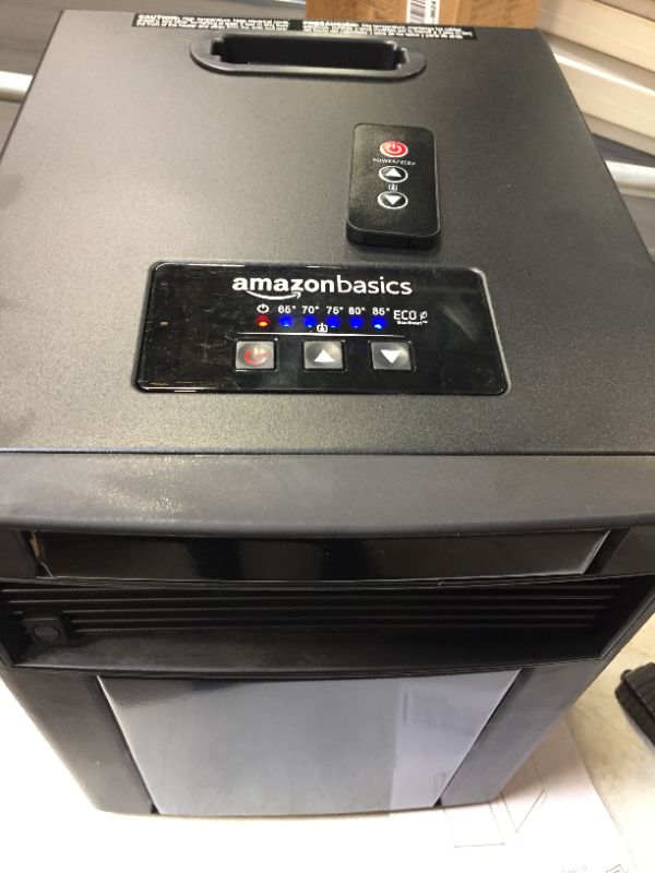 Photo 2 of Amazon Basics Portable Eco-Smart Space Heater - Black,
