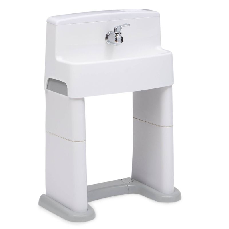 Photo 1 of Delta Children PerfectSize 3-in-1 Convertible Sink, Step Stool and Bath Toy for Toddlers/Kids' Perfect for Potty Training - White/Gray
