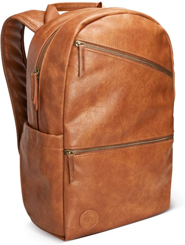 Photo 1 of Simple Modern Legacy Vegan Leather Mini Purse Backpack with Laptop Compartment Sleeve - 15L Travel Bag for Men & Women College Work School -Brown
