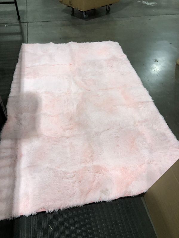 Photo 1 of 8 x 5 ft pink shag rug