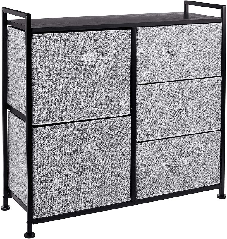 Photo 1 of  Fabric 5-Drawer Storage Organizer Unit for Closet, Black
