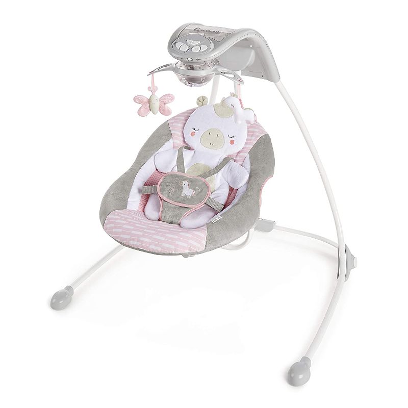 Photo 1 of Ingenuity Inlighten Cradling Swing - Flora The Unicorn - Foldable Swing
