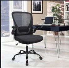 Photo 1 of Komene Home Office Chair, Ergonomic Office Chair With Large Seat Cushion, Computer Desk Chair With Flip-Up Arms, Task Chair With Lumbar Support Mesh B
