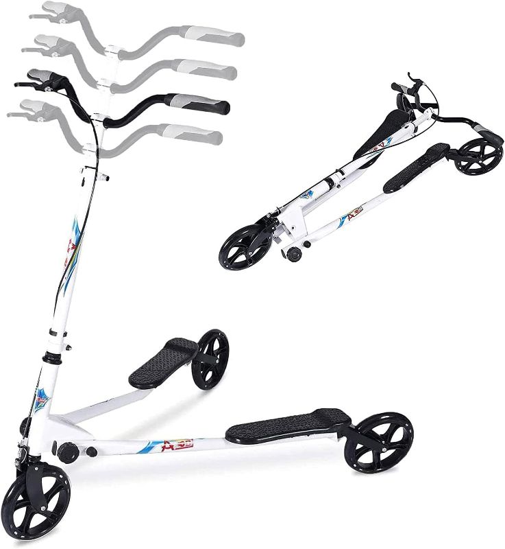 Photo 1 of AODI 3 Wheel Foldable Scooter Swing Scooter Tri Slider Kick Wiggle Scooters Push Drifting with Adjustable Handle for Boys/Girl/Adult Age 8 Years Old and Up
