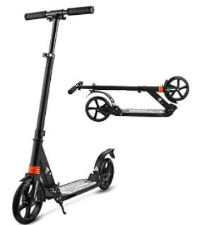 Photo 1 of Hikole Scooters for Adults Teens, Kick Scooter with Adjustable Height Dual Suspension and Shoulder Strap 8 inches Big Wheels Scooter Smooth Ride Commuter Scooter Best Gift for Kids Age 10 Up
