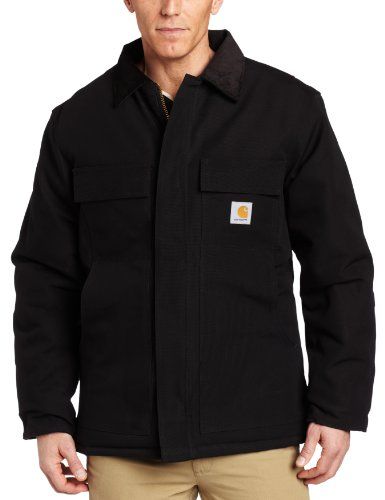 Photo 1 of Carhartt Plus Men's Large Black Cotton Arctic Quilt Lined Duck Traditional Coat
