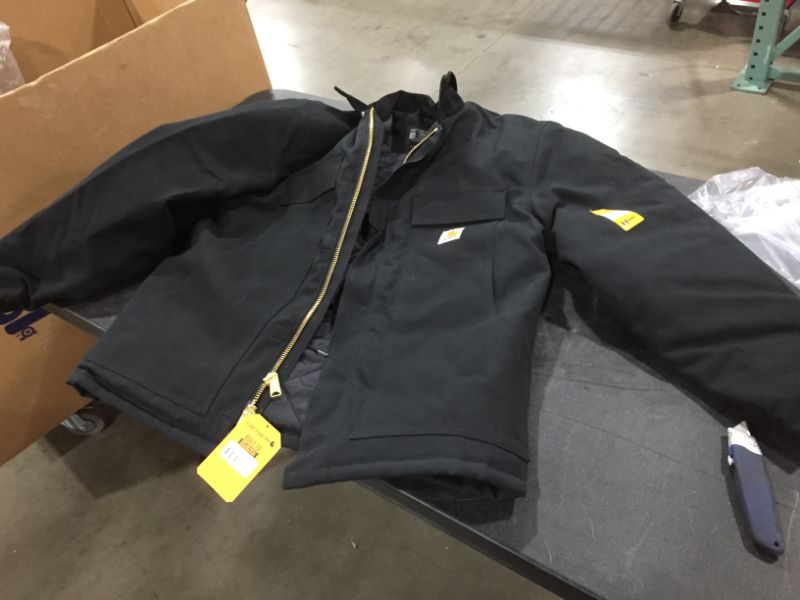 Photo 2 of Carhartt Plus Men's Large Black Cotton Arctic Quilt Lined Duck Traditional Coat
