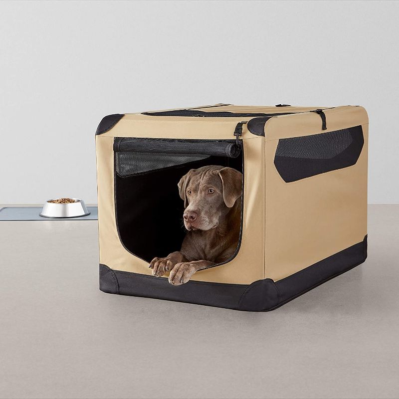 Photo 1 of Amazon Basics Portable Folding Soft Dog Travel Crate Kennel, 36" 
