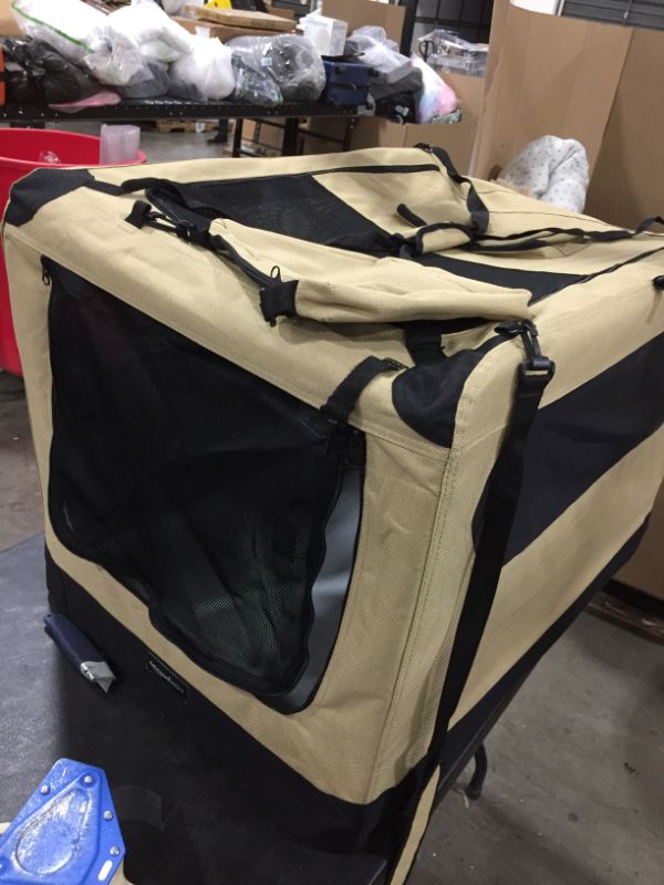 Photo 3 of Amazon Basics Portable Folding Soft Dog Travel Crate Kennel, 36" 
