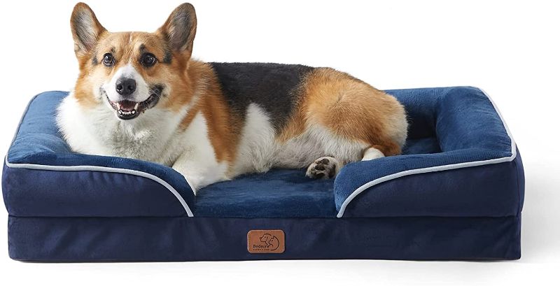 Photo 1 of Bedsure Orthopedic Dog Bed, Bolster Dog Beds for Medium/Large/Extra Large Dogs - Foam Sofa with Removable Washable Cover, Waterproof Lining and Nonskid Bottom Couch
