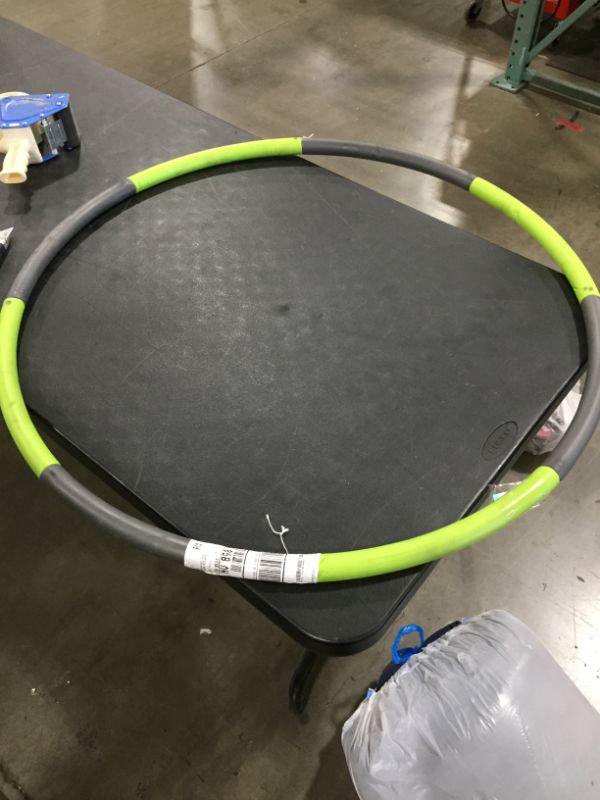Photo 2 of 37" diameter green and grey hula hoop with beads inside 