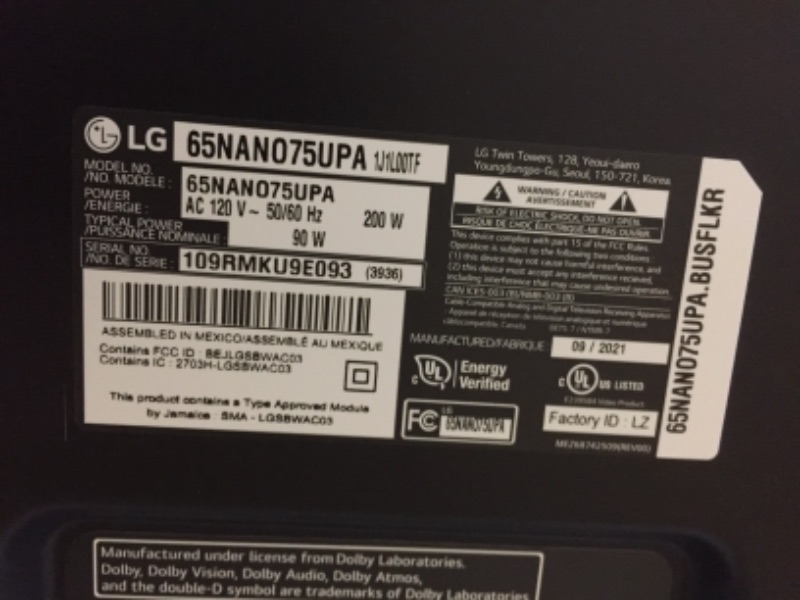 Photo 3 of LG 65" Class 4K UHD Smart NanoCell 75 Series TV with AI ThinQ® 65NANO75UPA
