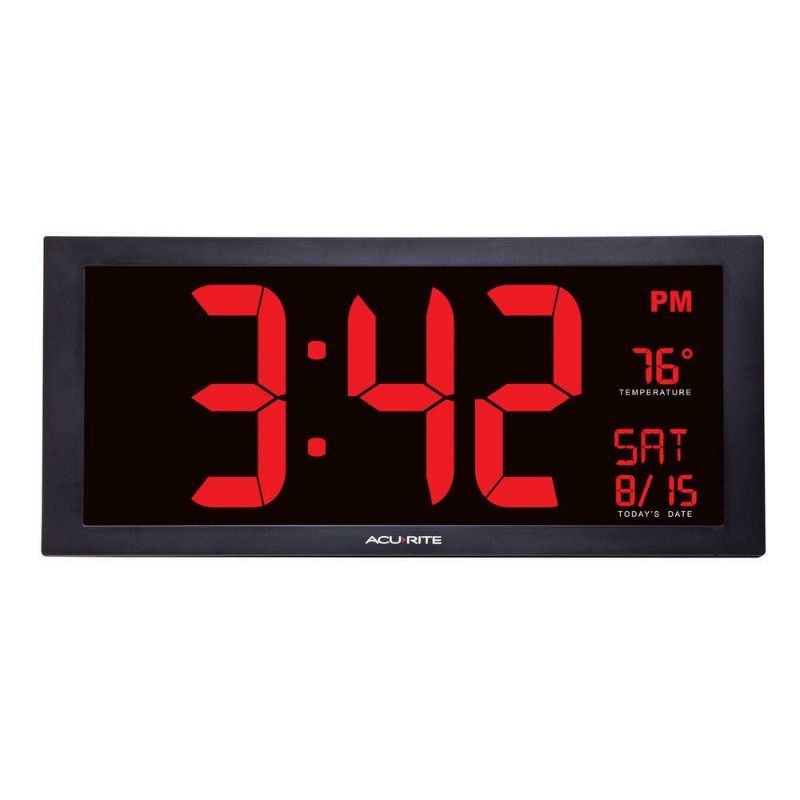 Photo 1 of 18-inch Jumbo Digit Calendar Clock with Indoor Temperature
