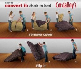 Photo 1 of CordaRoy's Convertible Chenille Full Size Bean Bag Chair,
