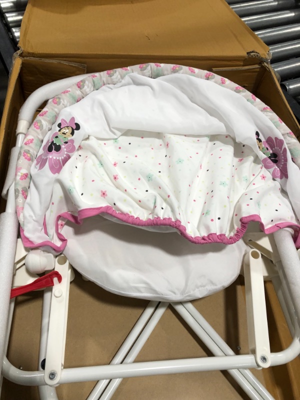 Photo 2 of Delta Children Gliding Bedside Bassinet - Portable Crib with Lights, Sounds and Vibration, Disney Minnie Mouse Boutique
