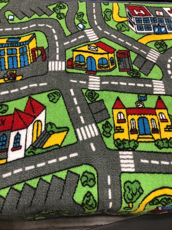 Photo 3 of Kids Carpet Playmat City Life Extra Large Learn Have Fun Safe, Children's Educational, Road Traffic System rug (5 x 2'7" FT)