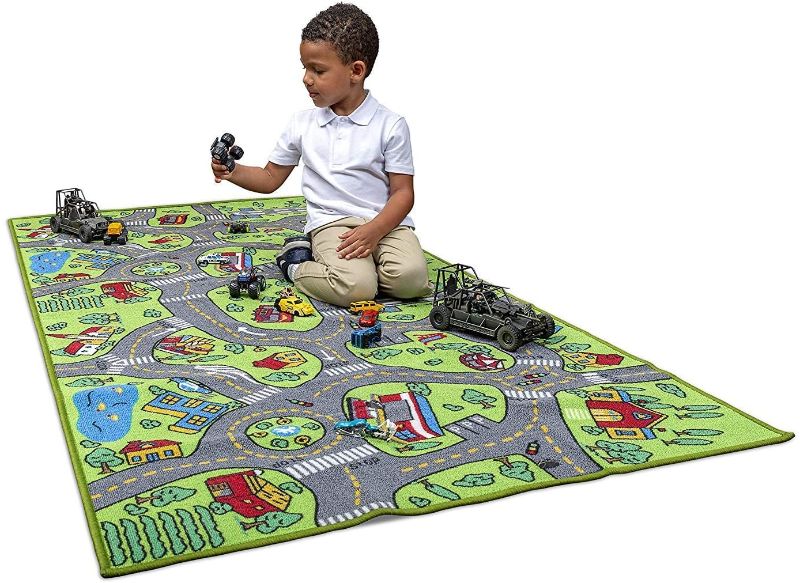 Photo 1 of Kids Carpet Playmat City Life Extra Large Learn Have Fun Safe, Children's Educational, Road Traffic System rug (5 x 2'7" FT)