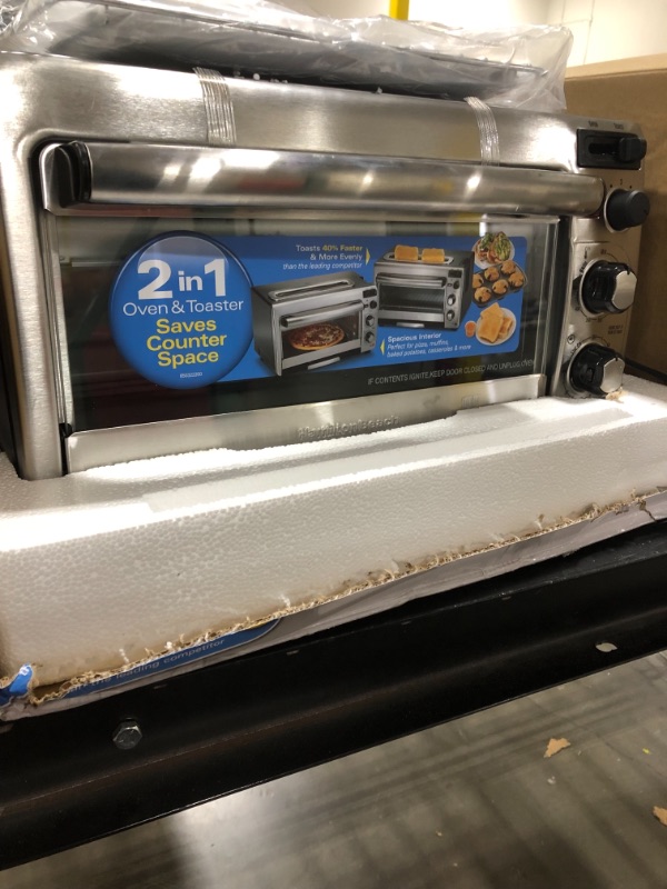 Photo 2 of Hamilton Beach 2-in-1 Countertop Oven and Long Slot Toaster, Stainless Steel, 60 Minute Timer and Automatic Shut Off