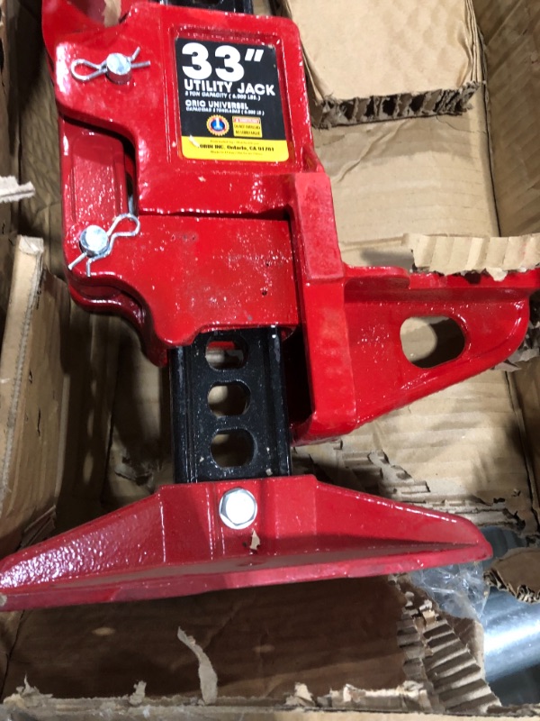 Photo 1 of BIG RED TRA8335 Torin 33" Ratcheting Off Road Utility Farm Jack, 3 Ton (6,000 lb) Capacity, Red
