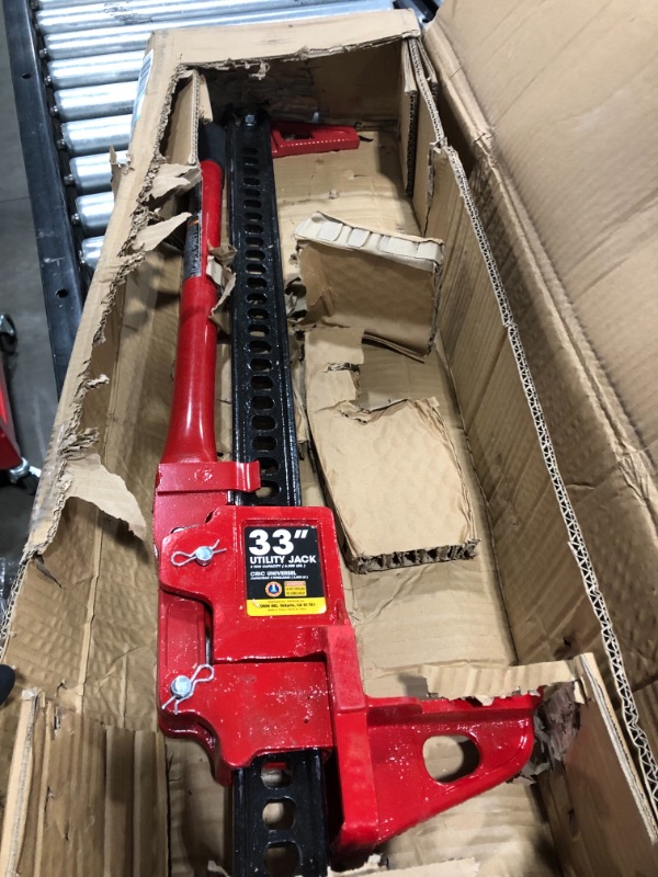 Photo 1 of BIG RED TRA8335 Torin 33" Ratcheting Off Road Utility Farm Jack, 3 Ton (6,000 lb) Capacity, Red
