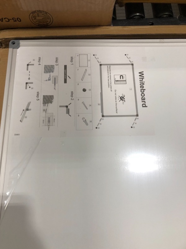 Photo 3 of 48 x 36-in Magnetic Dry Erase Board with Pen Tray| Aluminum Frame Portable Wall Large Whiteboard Message Presentation Board for Office & Classroom
