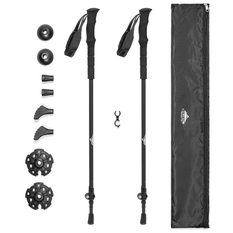 Photo 1 of Cascade Mountain Tech 3K Carbon Fiber Quick Lock Cork Grip Trekking Poles - Collapsible Walking or Hiking Stick