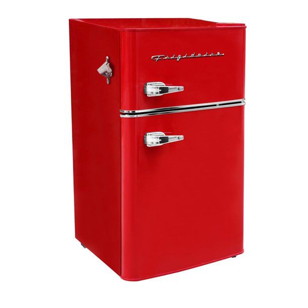 Photo 1 of Frigidaire Retro Bar Fridge Refrigerator with Side Bottle Opener, 3.2 cu. ft, Red
