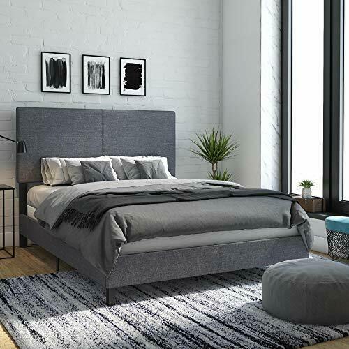 Photo 1 of DHP Janford Upholstered Bed with Chic Design | Queen | Grey Linen
