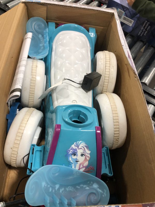 Photo 3 of Kid Trax Toddler Disney Frozen 2 Electric Quad Ride On Toy, Kids 1.5-3 Years Old, 6 Volt Battery and Charger Included, Max Weight 45 lbs, Frozen 2 Blue
