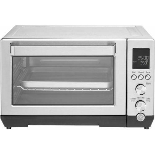 Photo 1 of GE - Quartz 6-Slice Toaster Oven with Convection Bake - Stainless Steel
