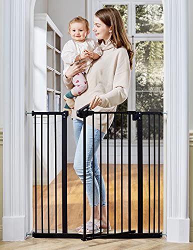 Photo 1 of InnoTruth Extra Tall Baby Gate for Stairs and Doorways, 29”to 39.6” Adjustable Width with 36”Height,Dog Gate with Wall Pressure Mounted Frame, A