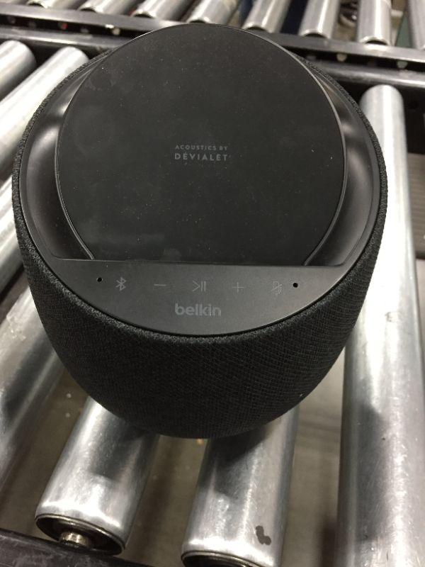 Photo 2 of Belkin SoundForm Elite Hi-Fi Smart Speaker + Wireless Charger (Alexa Voice-Controlled Bluetooth Speaker) Sound Technology by Devialet (Black)
