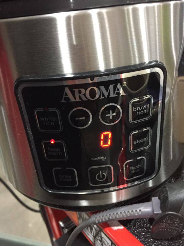 Photo 2 of Aroma Digital Rice Cooker and Food Steamer, Silver, 8 Cup