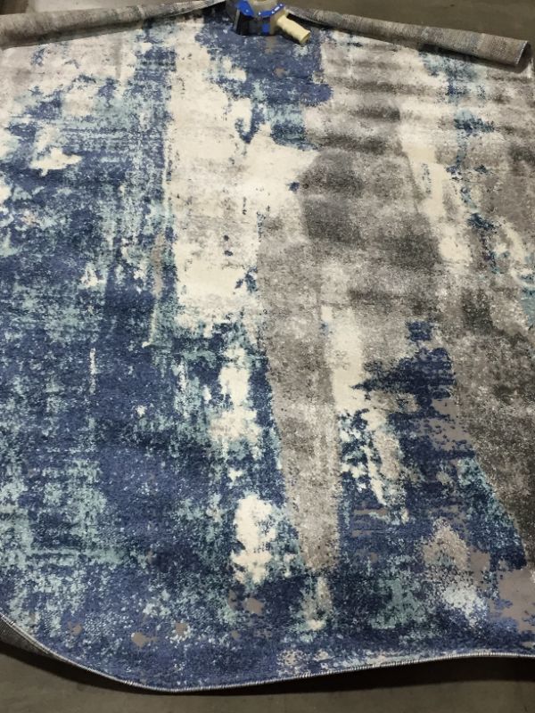 Photo 1 of CARPET COLORS WHITE, BLUE, & GREY SIZE W 87" X 63" 1/2 