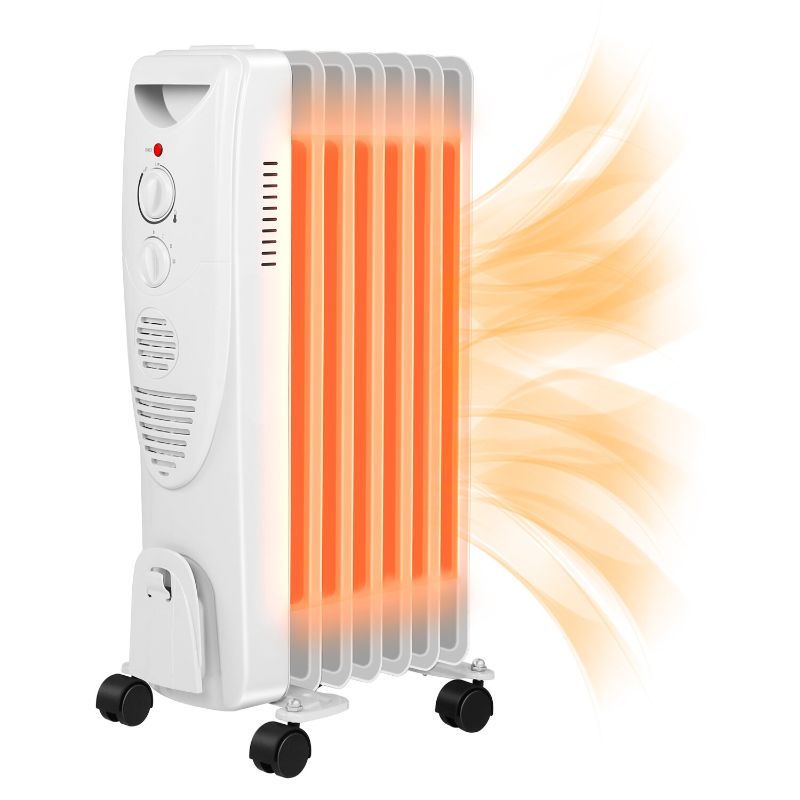 Photo 1 of Gray 1,500 Watt Electric Radiant Radiator Heater with Automatic Thermostat (Part number: U5327-GREY)
