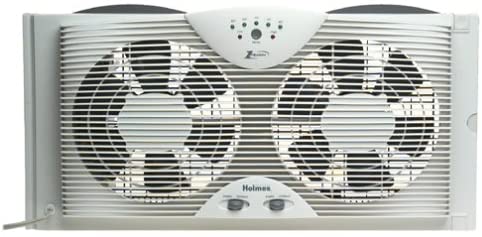 Photo 1 of Holmes Dual 8" Blade Twin Window Fan with LED One Touch Thermostat Control
